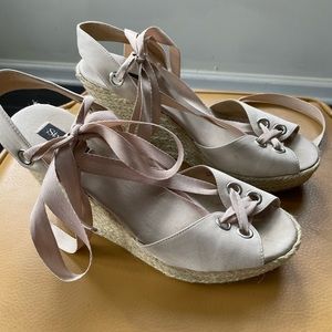 Style & Co.  Beige espadrille that lace around ankles